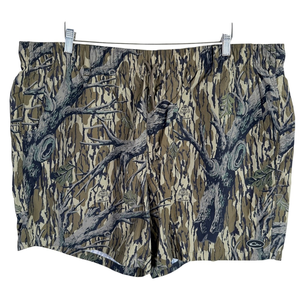 Drake Waterfowl Athletic Shorts Mens 42 Mossy Oak‎ Treestand Camo Elastic Waist
